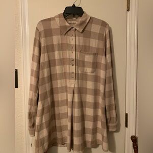 Soft Surroundings Soft Plaid Button-Up Shirt
